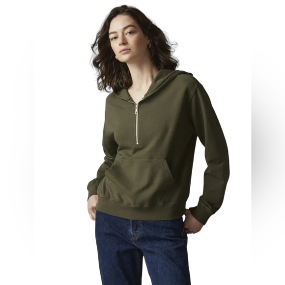 American Giant French Terry Half Zip Hoodie In Moss Green XS - Picture 1 of 13